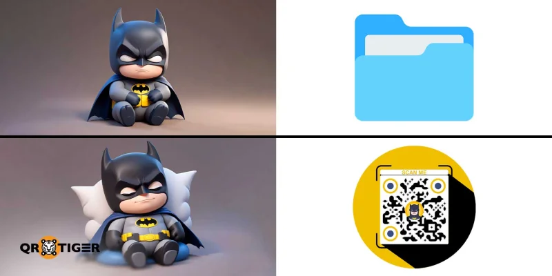 Batman inspired meme showing how pop culture elements can be incorporated into QR code designs