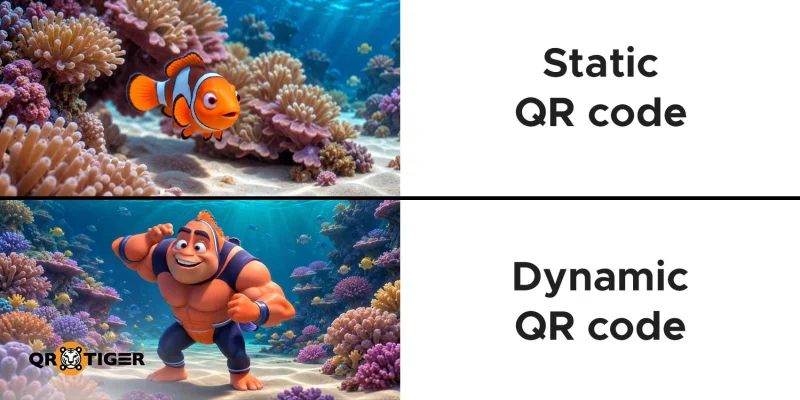 Comparative meme between static and dynamic QR codes